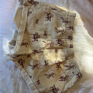 Cowboy Print Cream Shorts